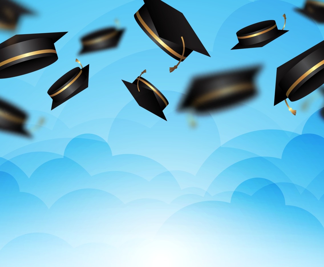 Graduation Celebration with Graduation Cap in the Air