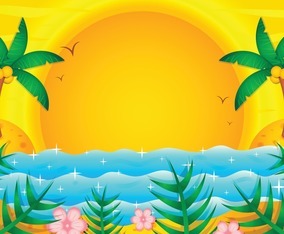 Summer Sunset Vector Background Vector Art & Graphics | freevector.com