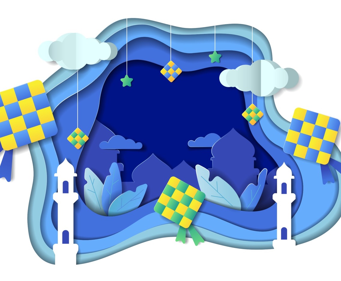 Eid Ketupat Paper Cut Concept