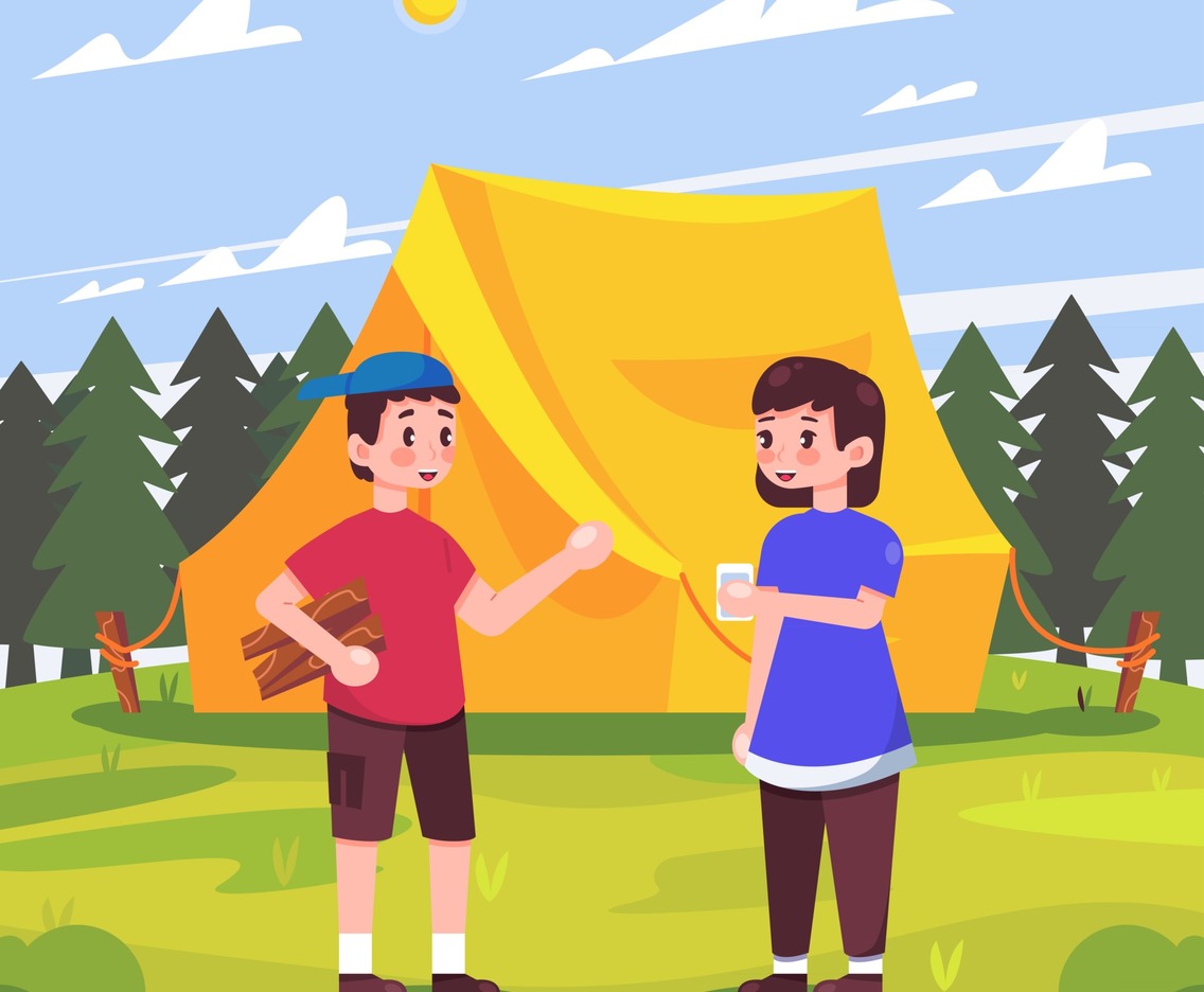 Youth People Enjoying Summer Camp