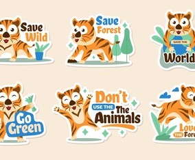 Tiger Day Sticker Collection