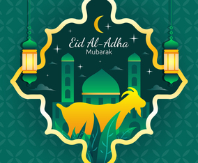 Eid Al Adha Mubarak with Decoration Template