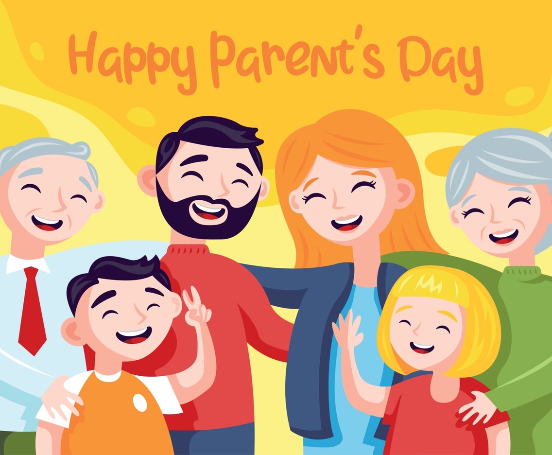Whole Family Celebrating Parents Day