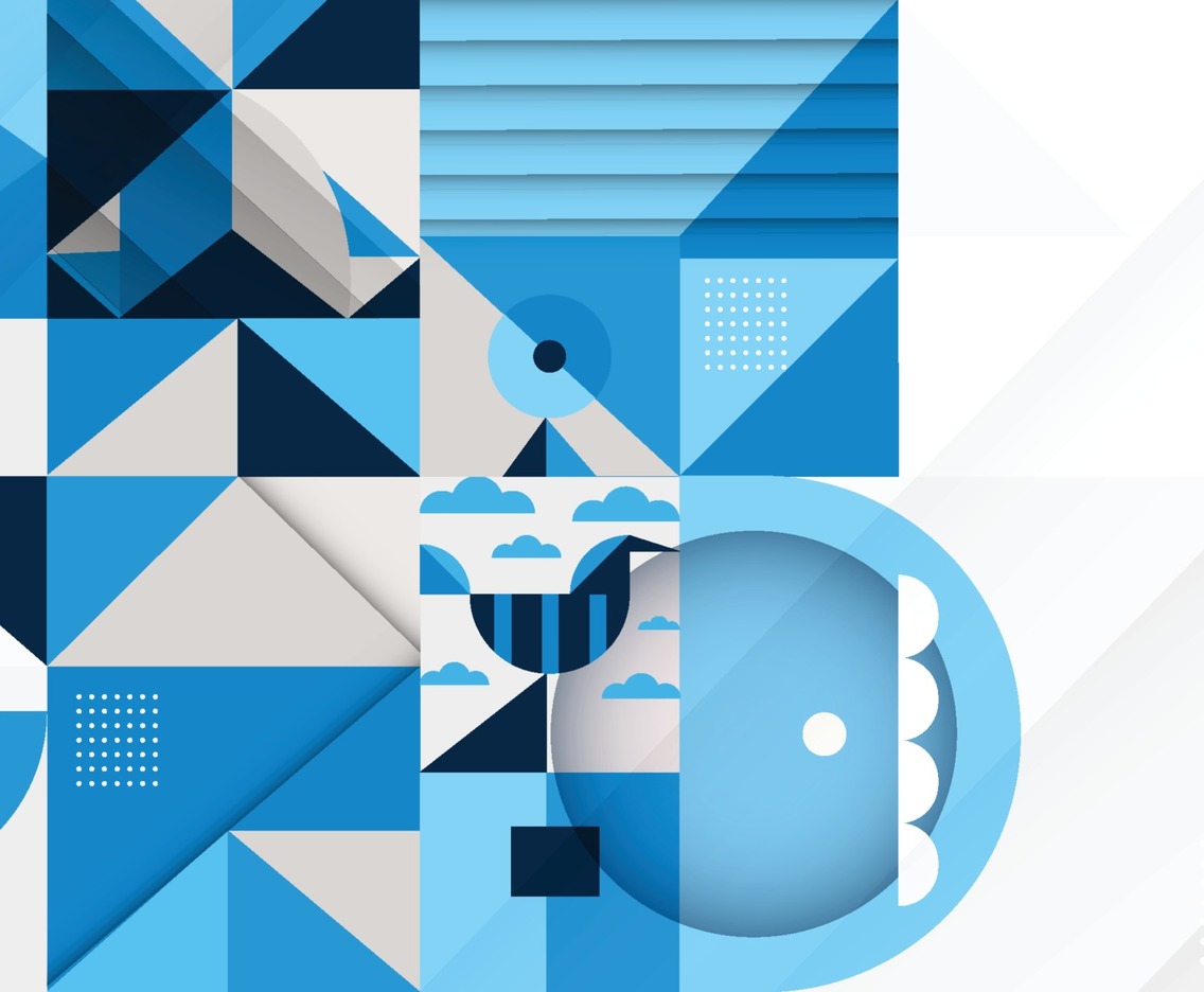 Abstract Geometric Blue Composition Background