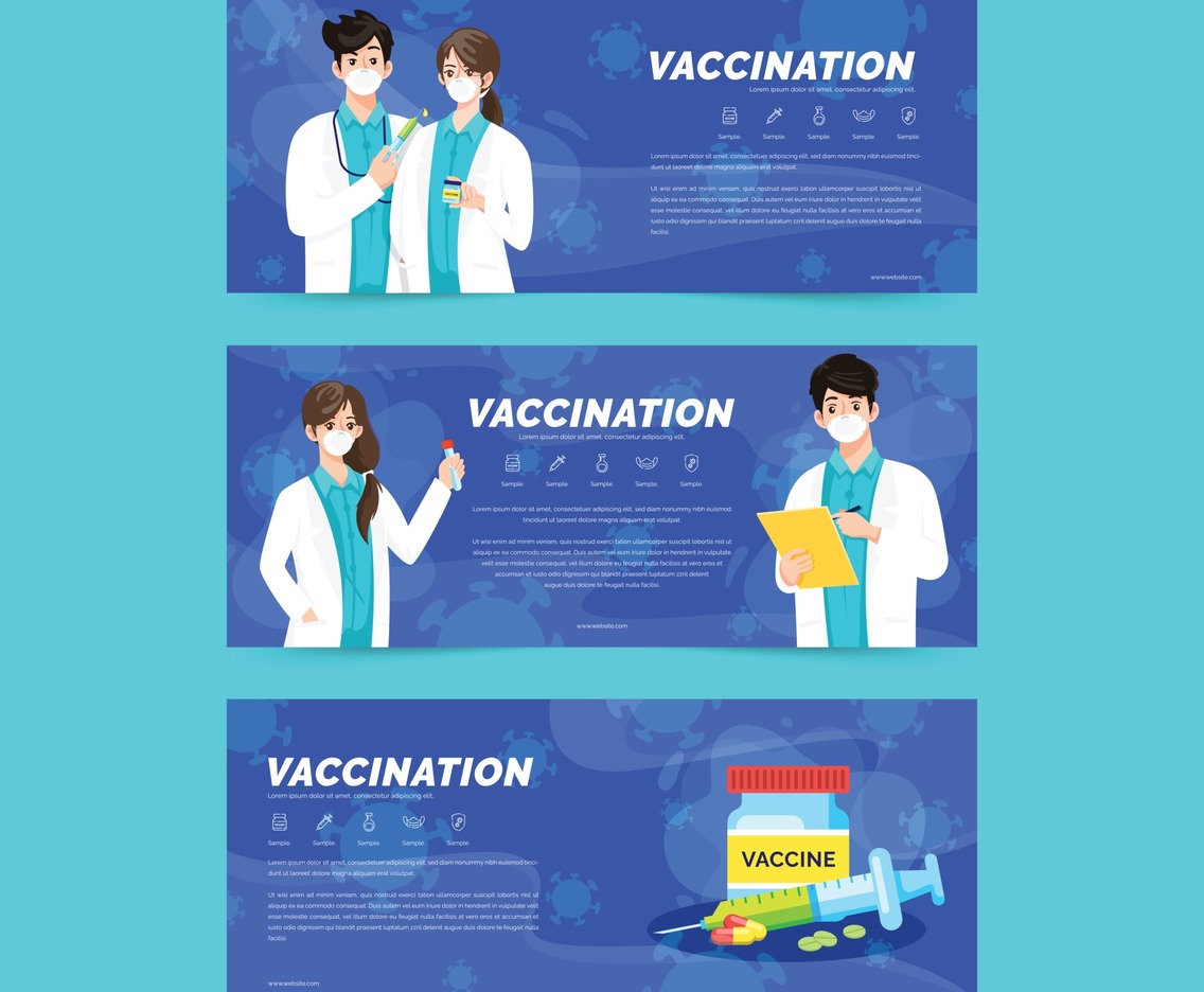 Corona Virus Vaccination Banner Set