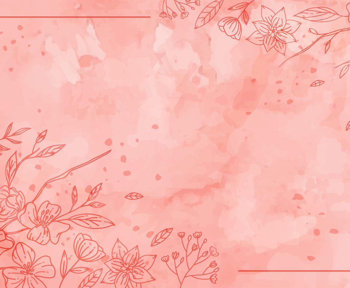 Cute Water Clolour Pink Floral Background Template