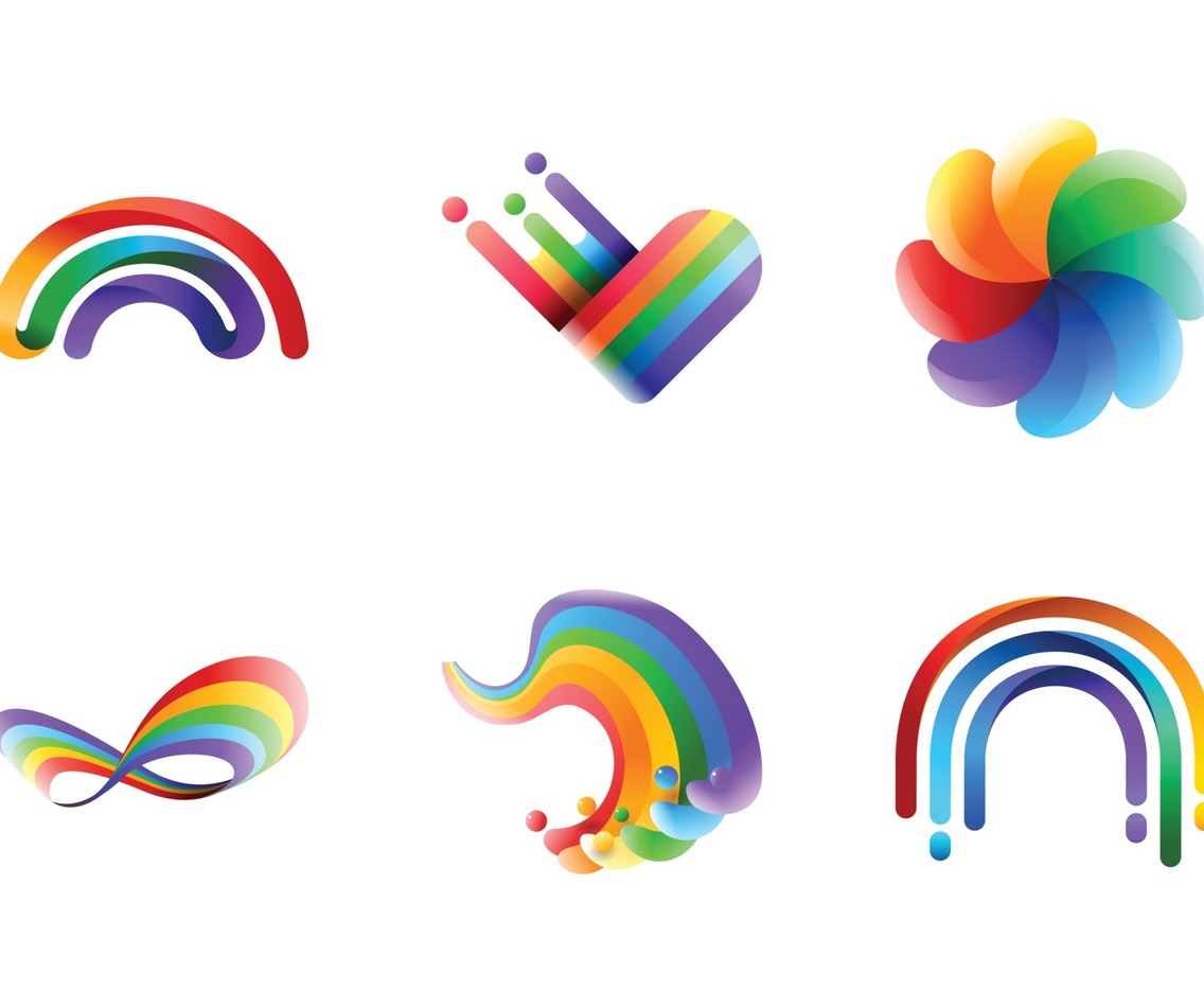 Collection of Colorful Abstract Rainbow Logo