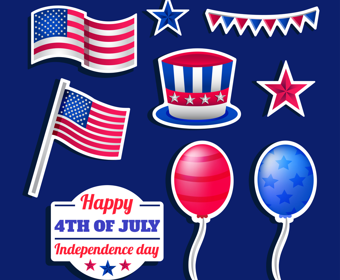 Happy 4th July Sticker Set Template