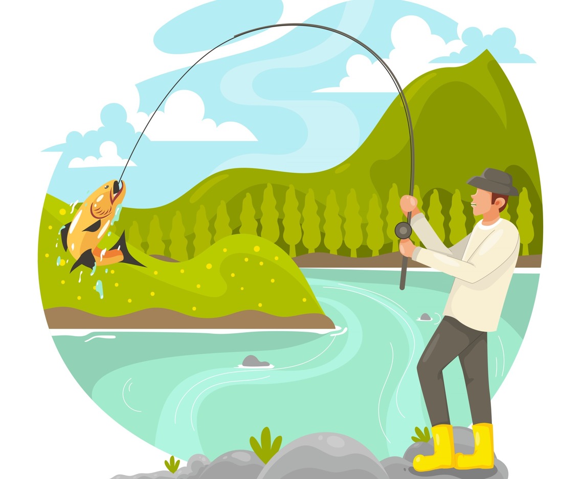 Man Fishing by the River