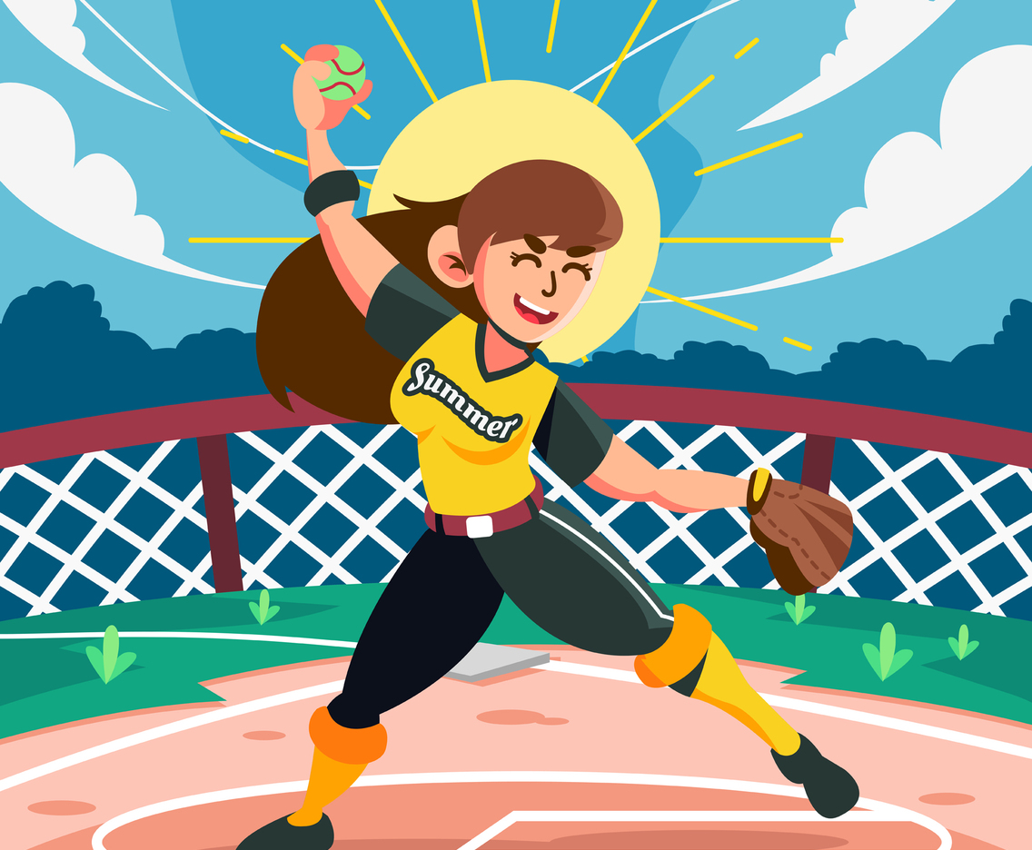 Pitch Throw Ball in Summer Camp