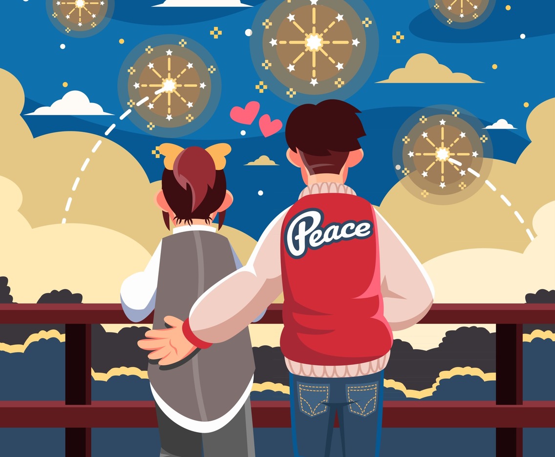 Fireworks Couple Festival