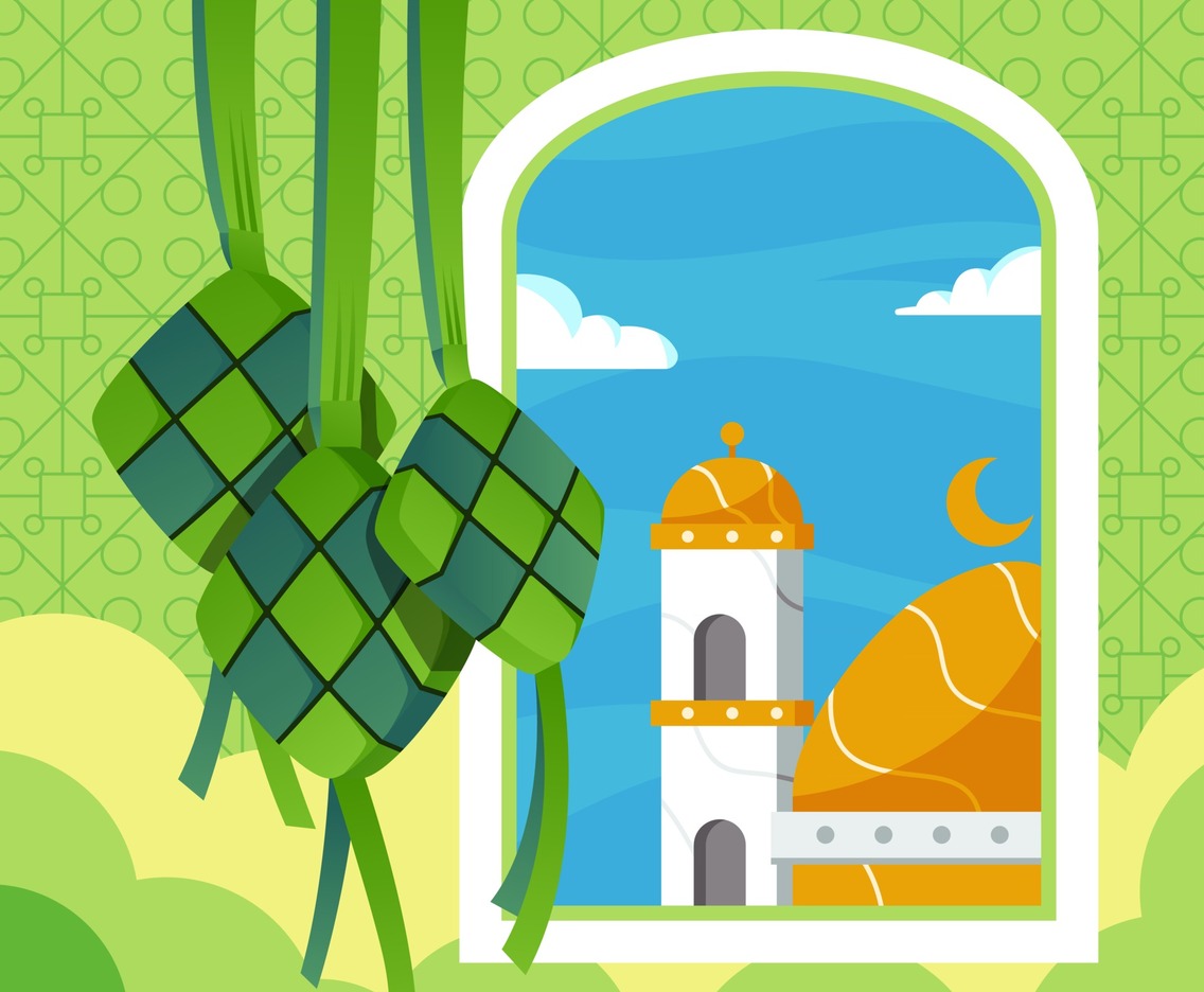Eid Mubarak with Ketupat Concept