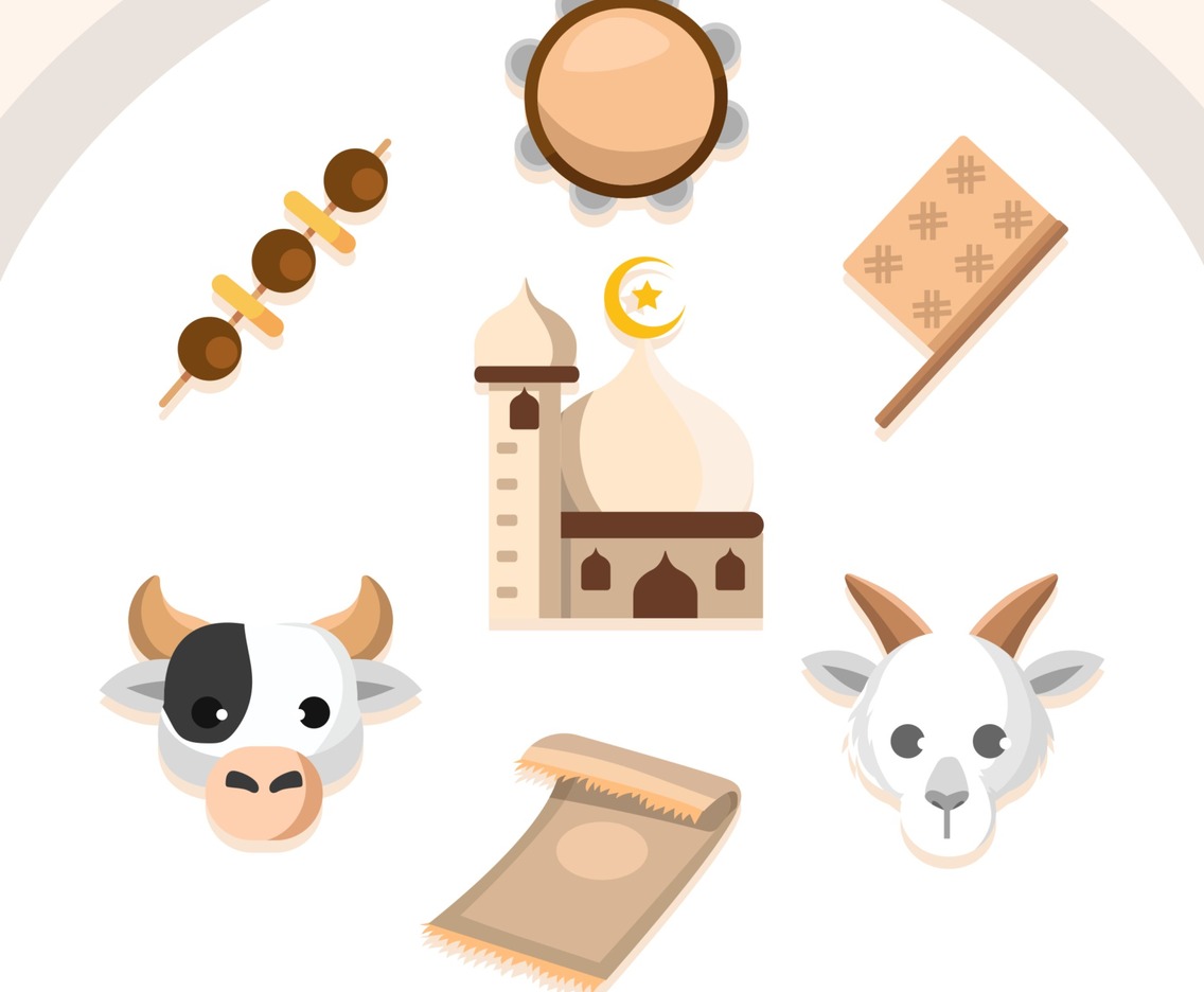 Islamic Eid Al Adha Cow and Goat