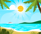 Flat Summer Scenery Background