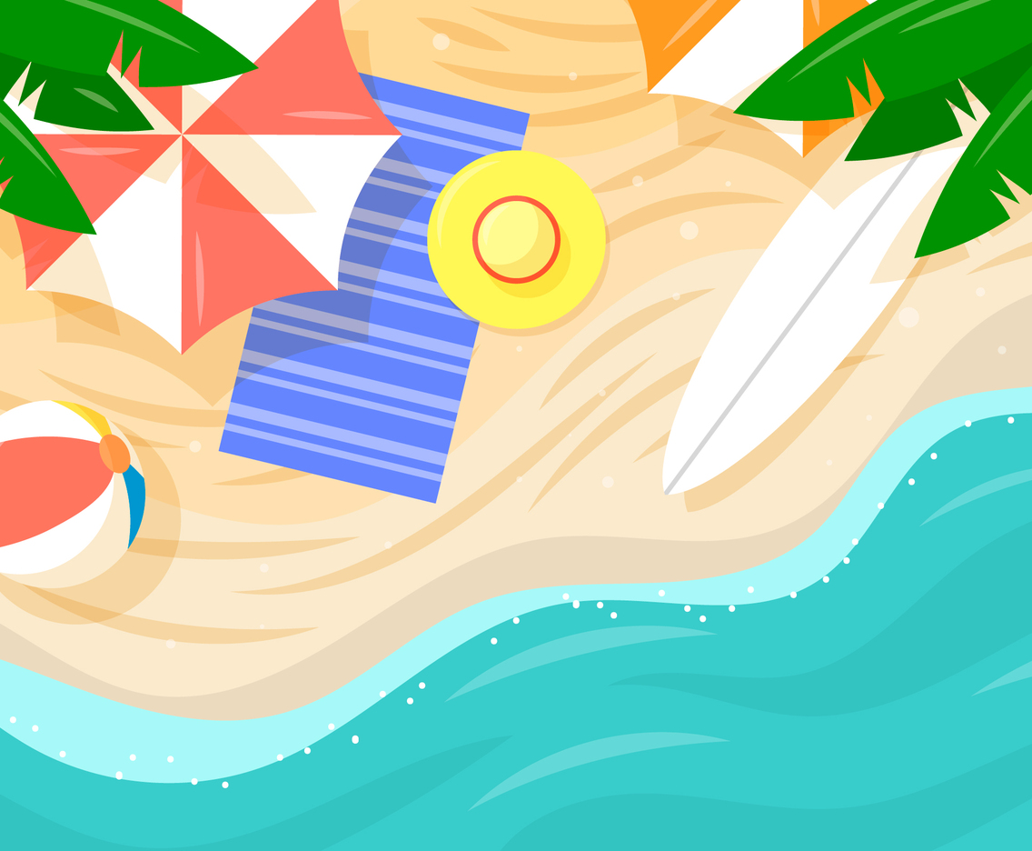Top View of Beach in Summer