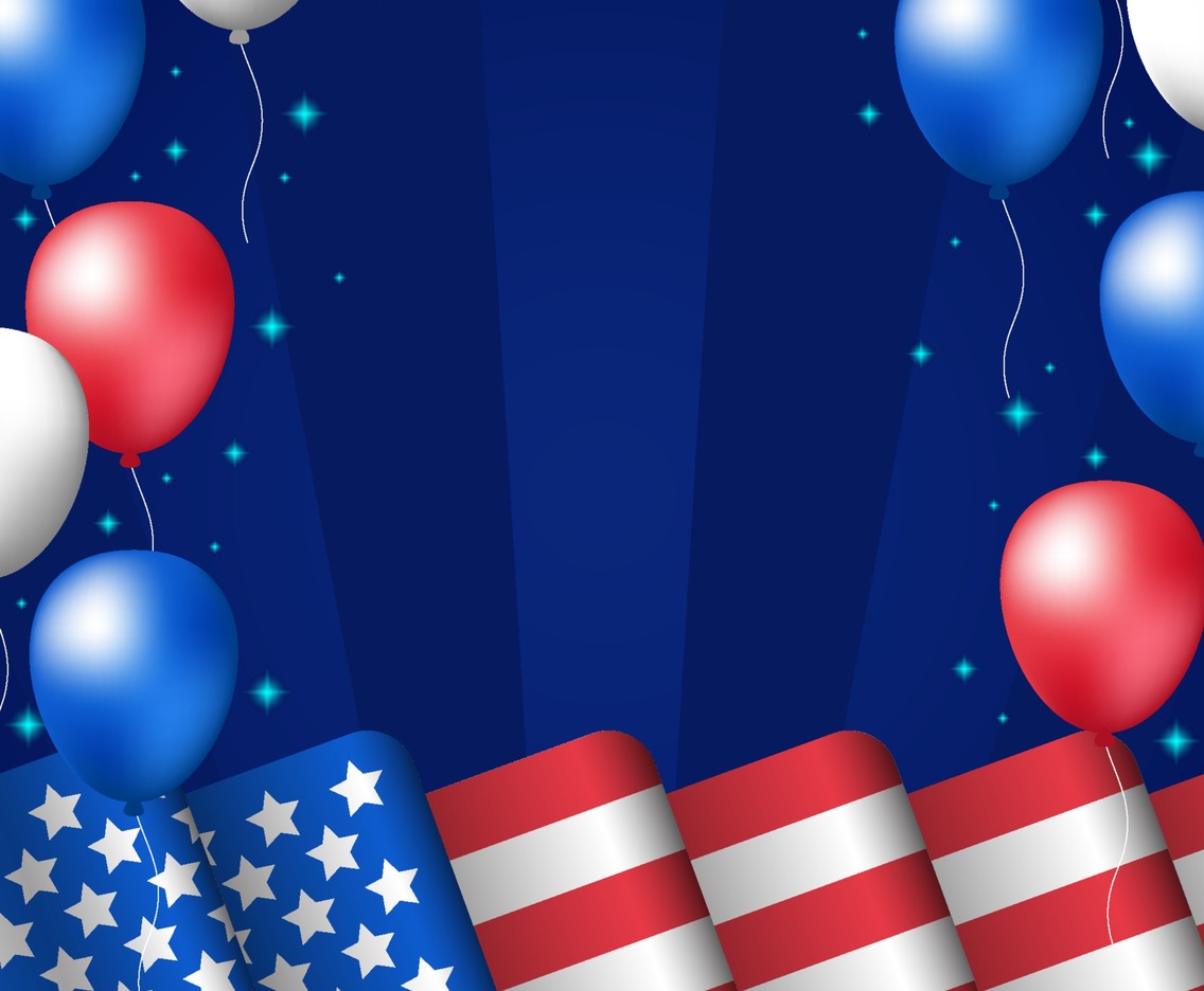 Flag and Balloon Celebration 4th of July