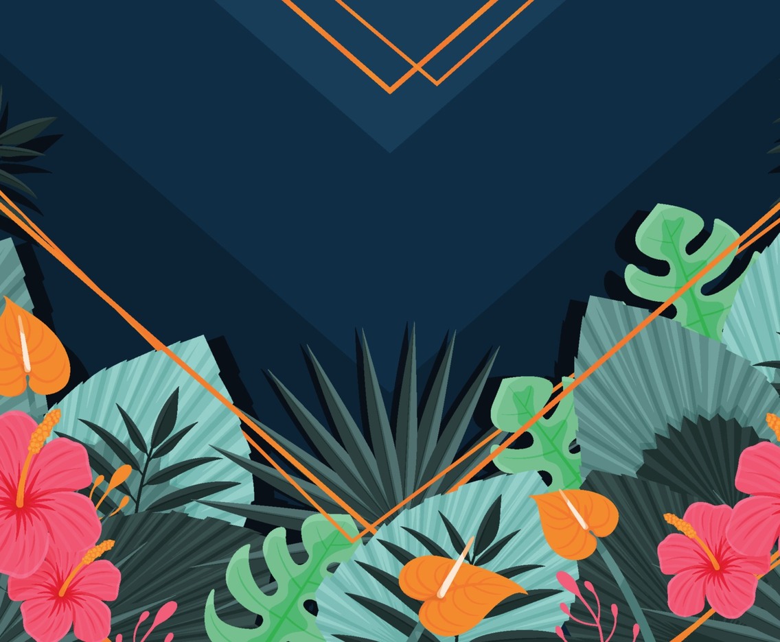 Tropical Floral Layering Background