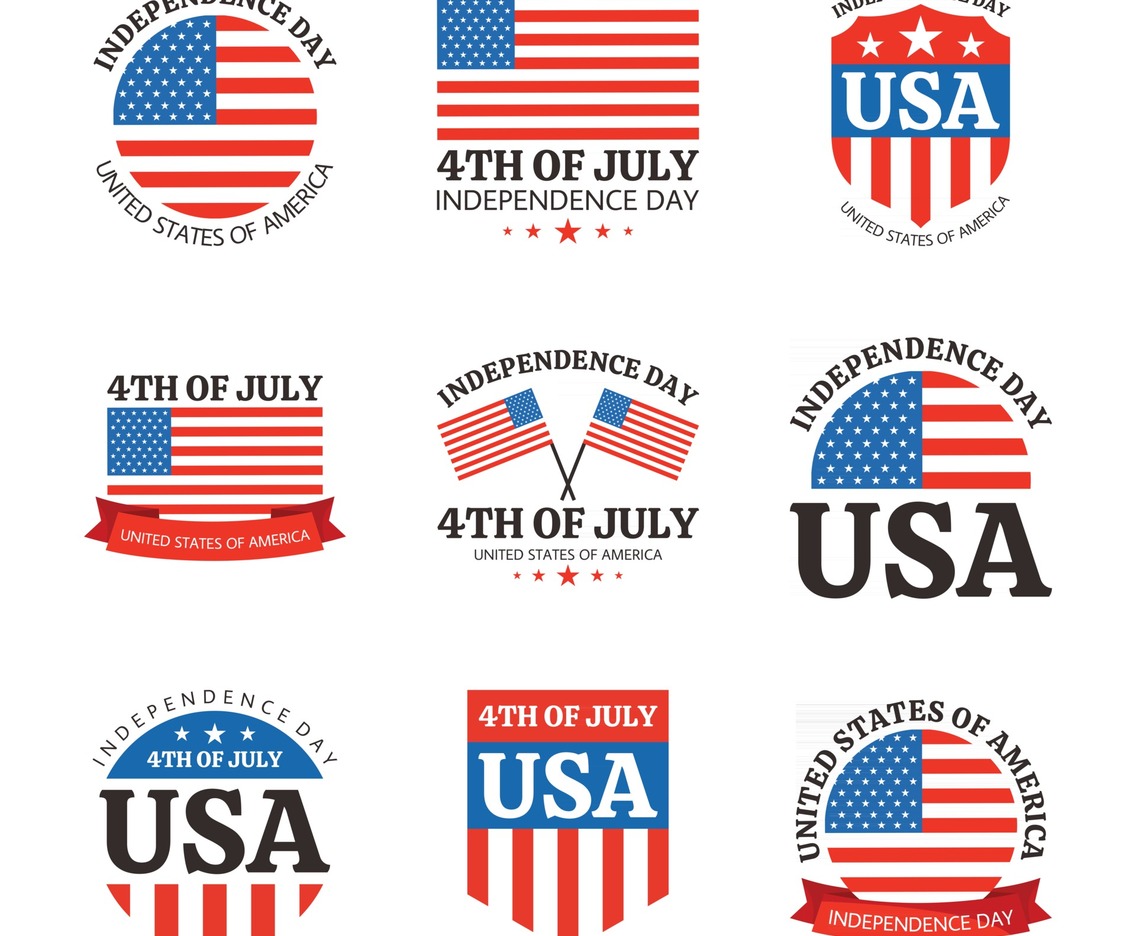 America Independence Day Badges