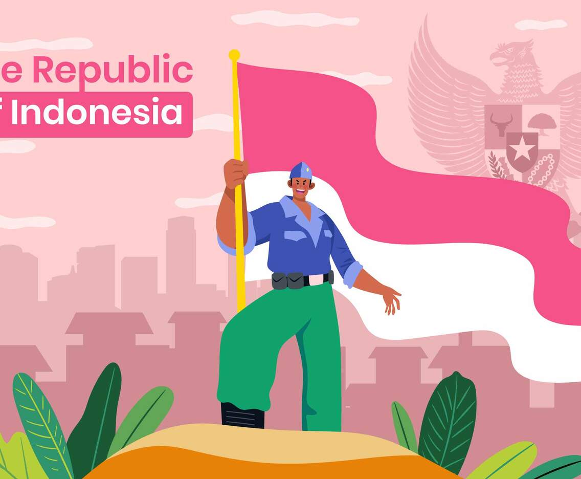 Man Holding Indonesia Flag