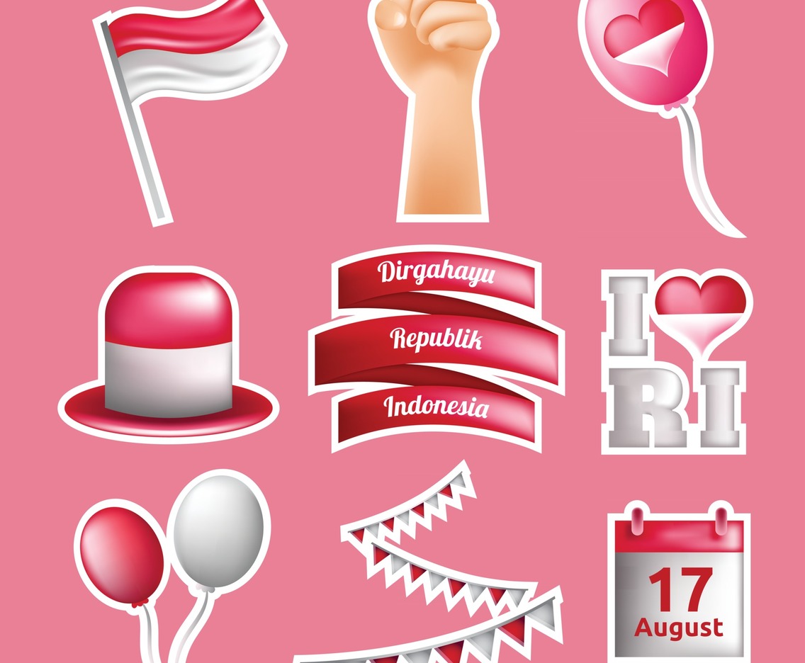 Indonesia Independence Day Sticker Template