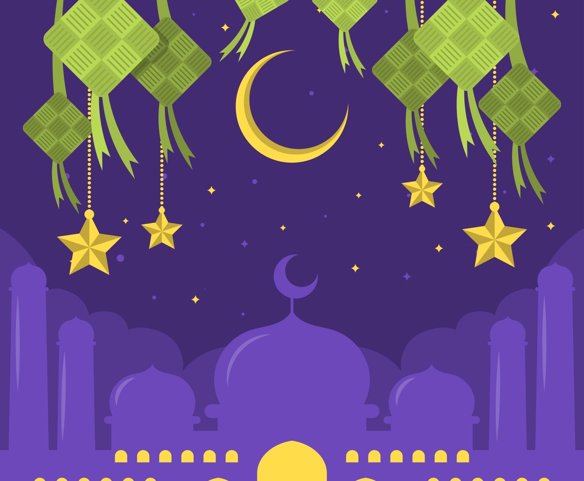 Flat Eid Ketupat Decoration