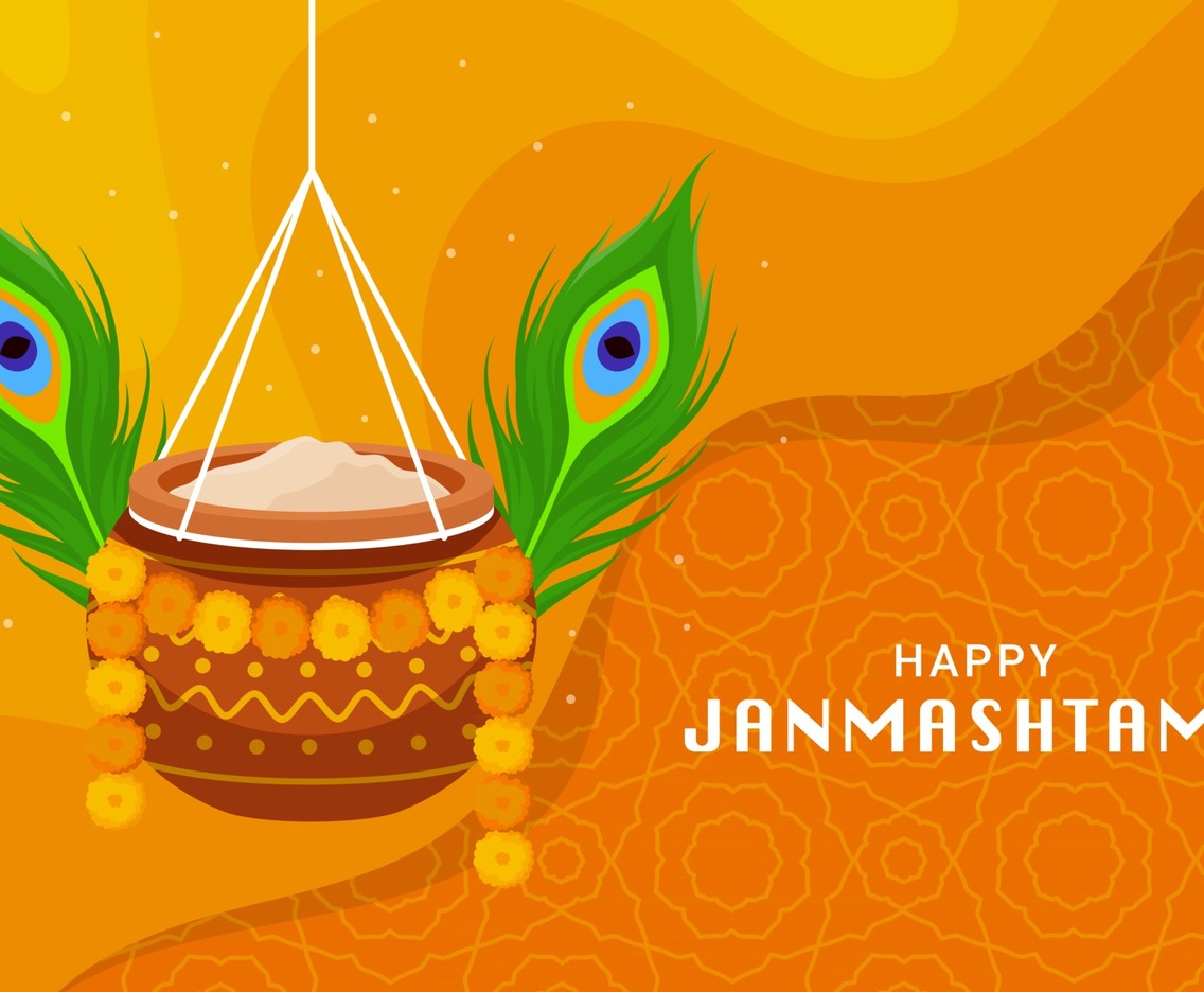 Celebration of Janmashtami Festival Concept
