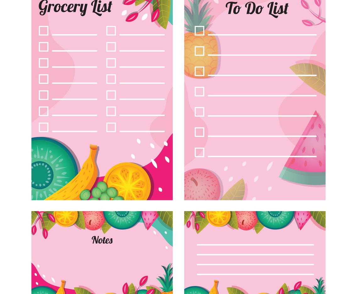 Grocery Journal Background Template Set