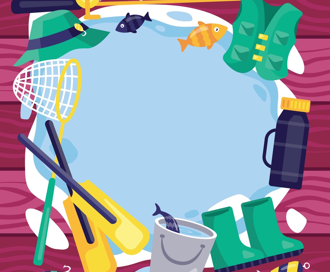 Background with Fishing Objects