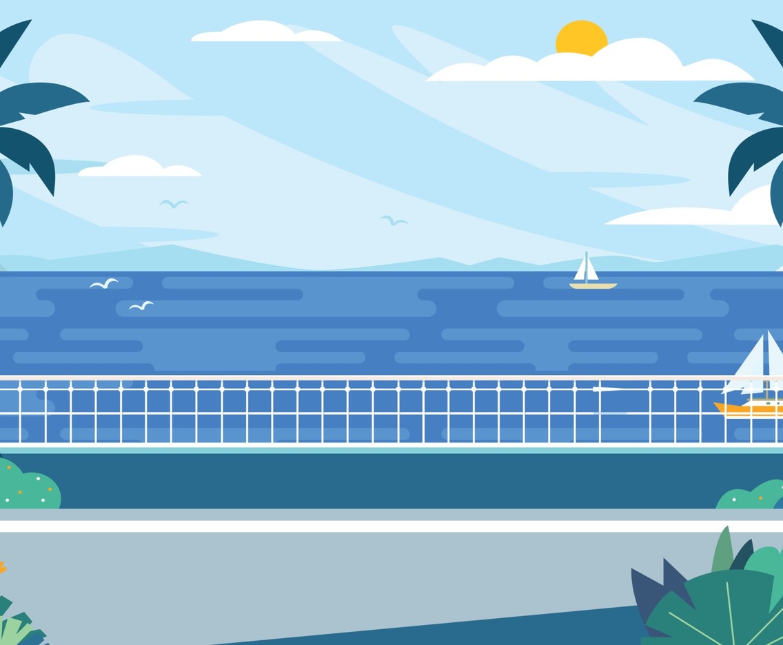 Bright Sea with Yachts on Summer Time