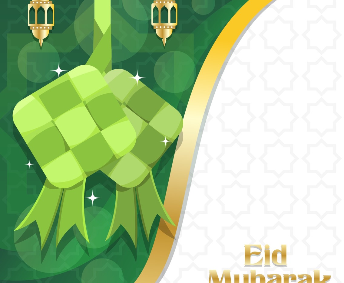Eid Mubarak Gold Ketupat Celebration
