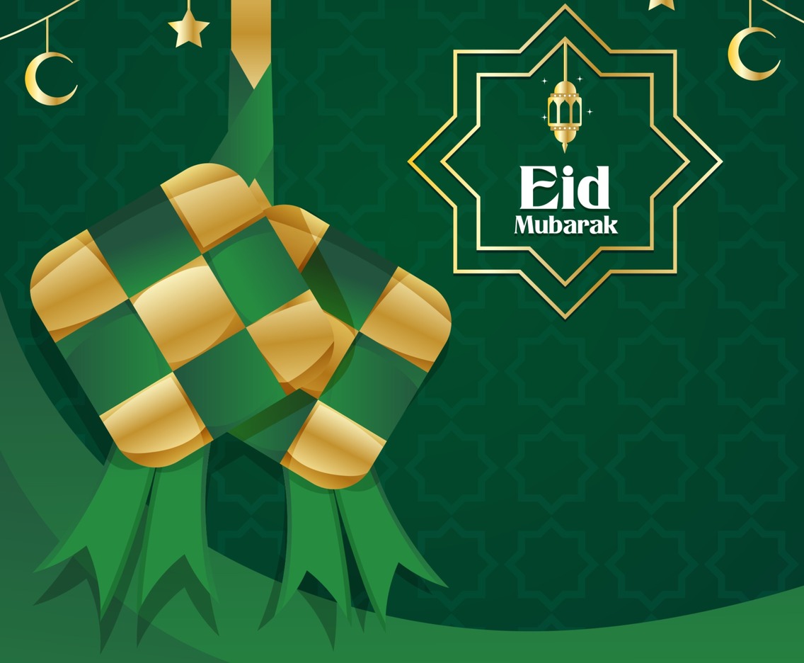 Celebrating Eid With Ketupat Background