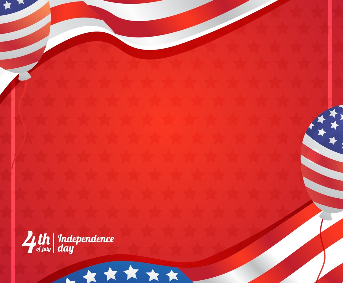 America Independence Day Balloon and Flag Background