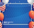 Balloon And Confetti For America Independence Day Background