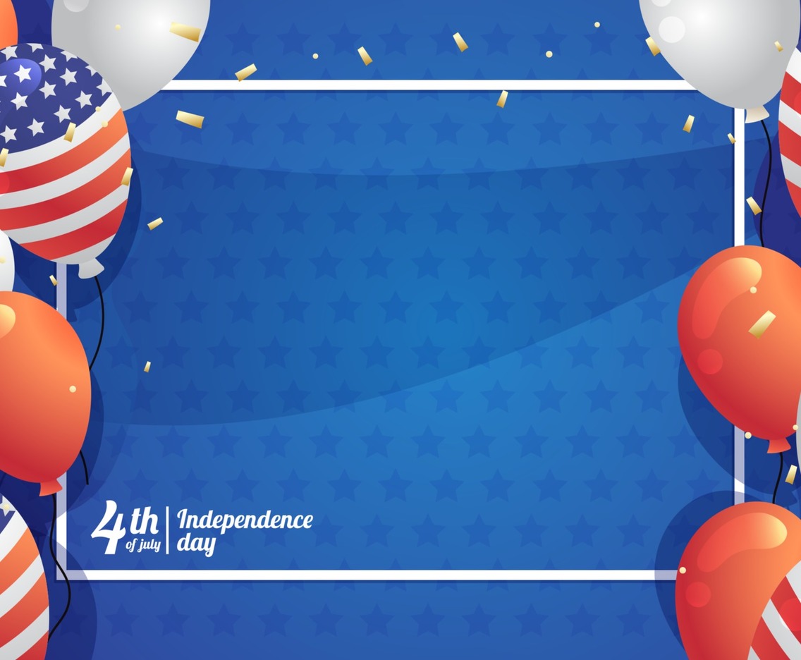 Balloon And Confetti For America Independence Day Background