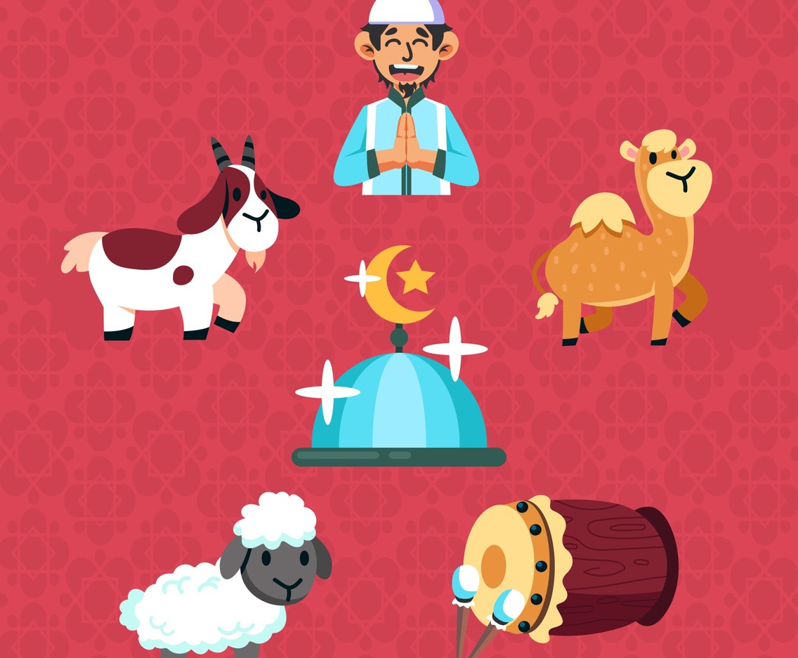 Set of Eid Adha Celebration Icon