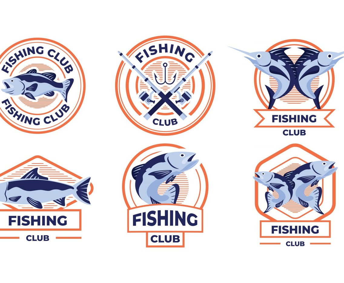 Fishing Club Badge Flat Design