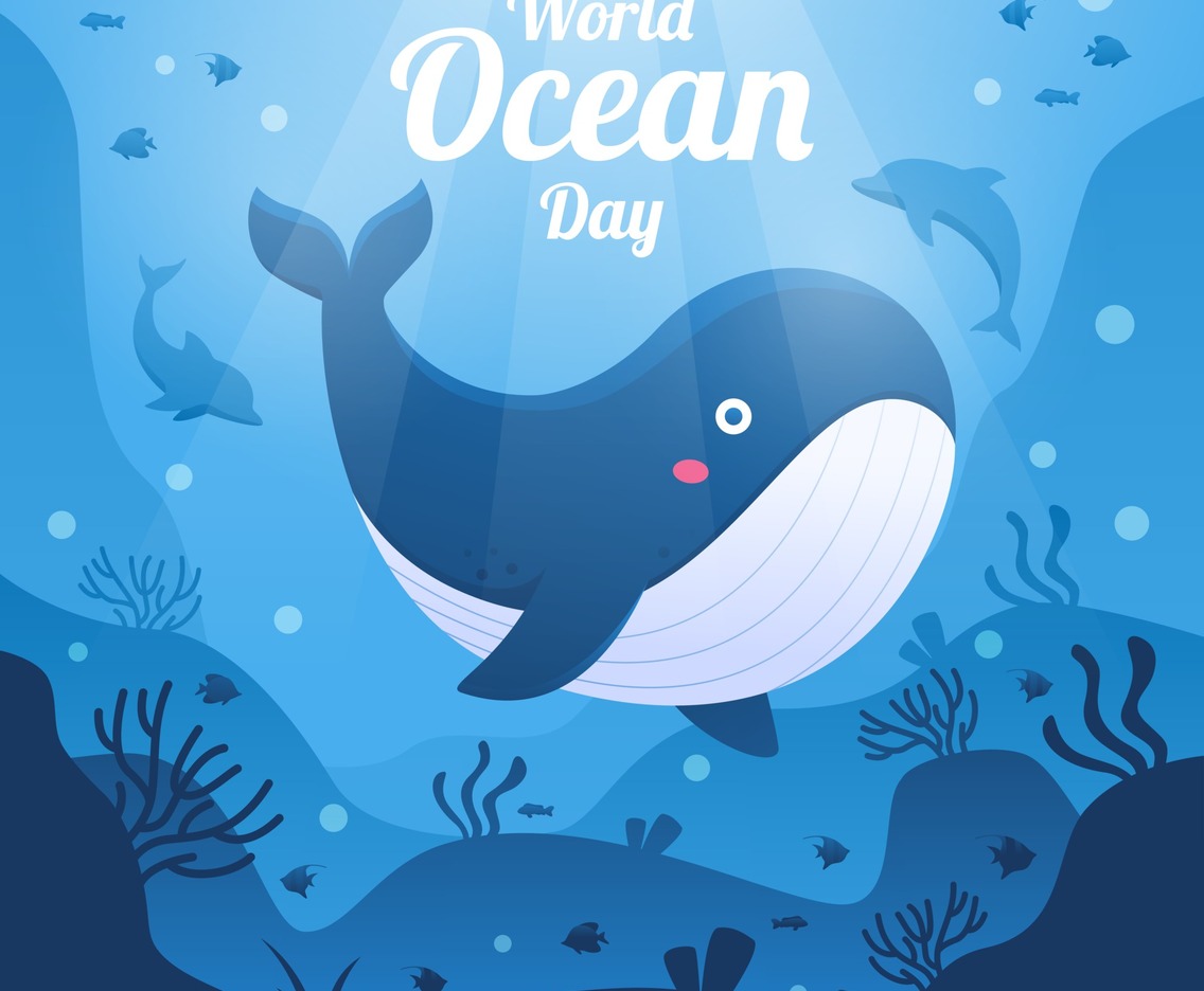 Cute Whale On World Ocean Day