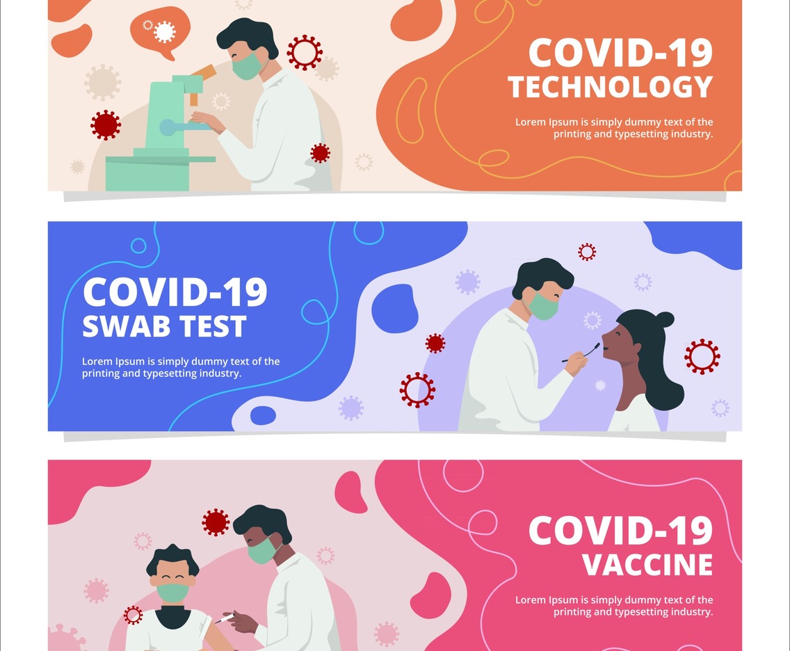 Set of COVID-19 vaccine Banners