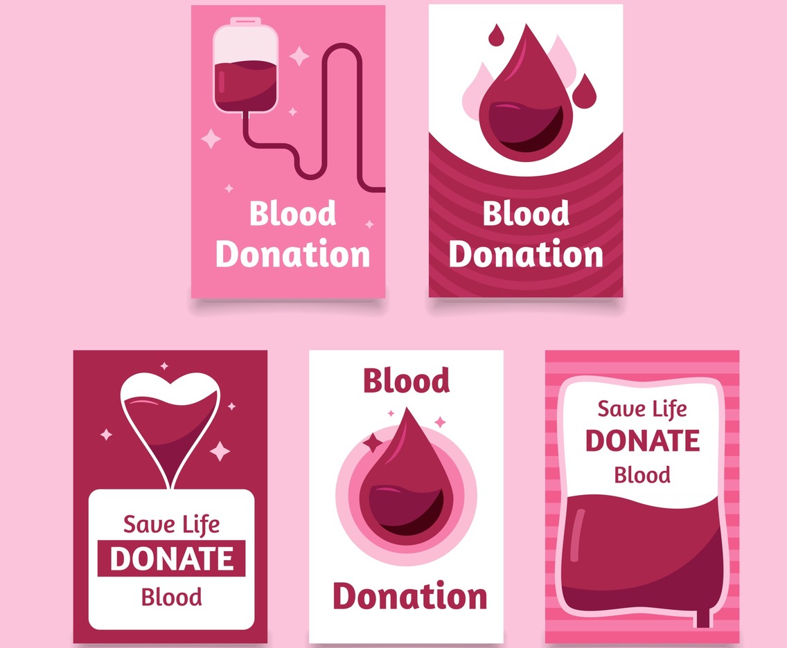 Set of Blood Donor Cards