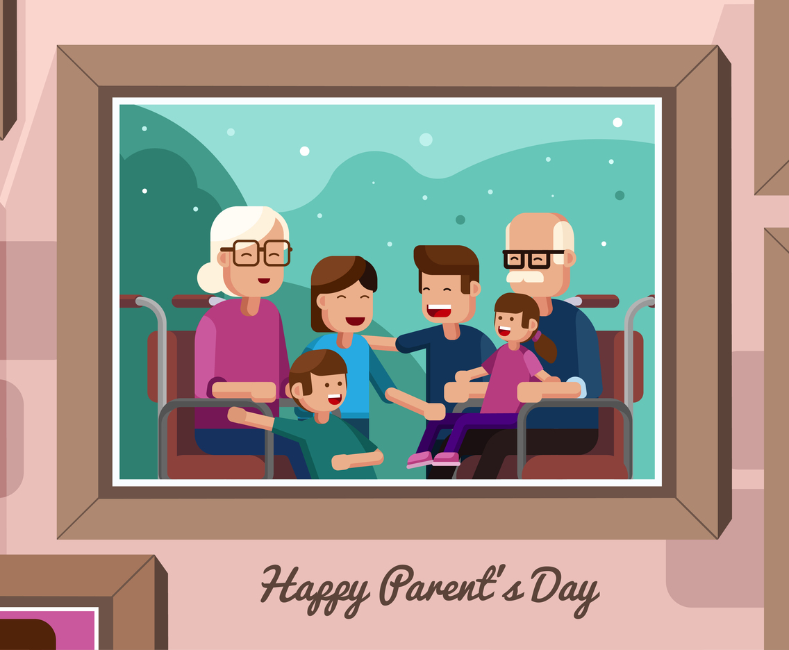 Portrait of Grand Parent and Grand Children Concept