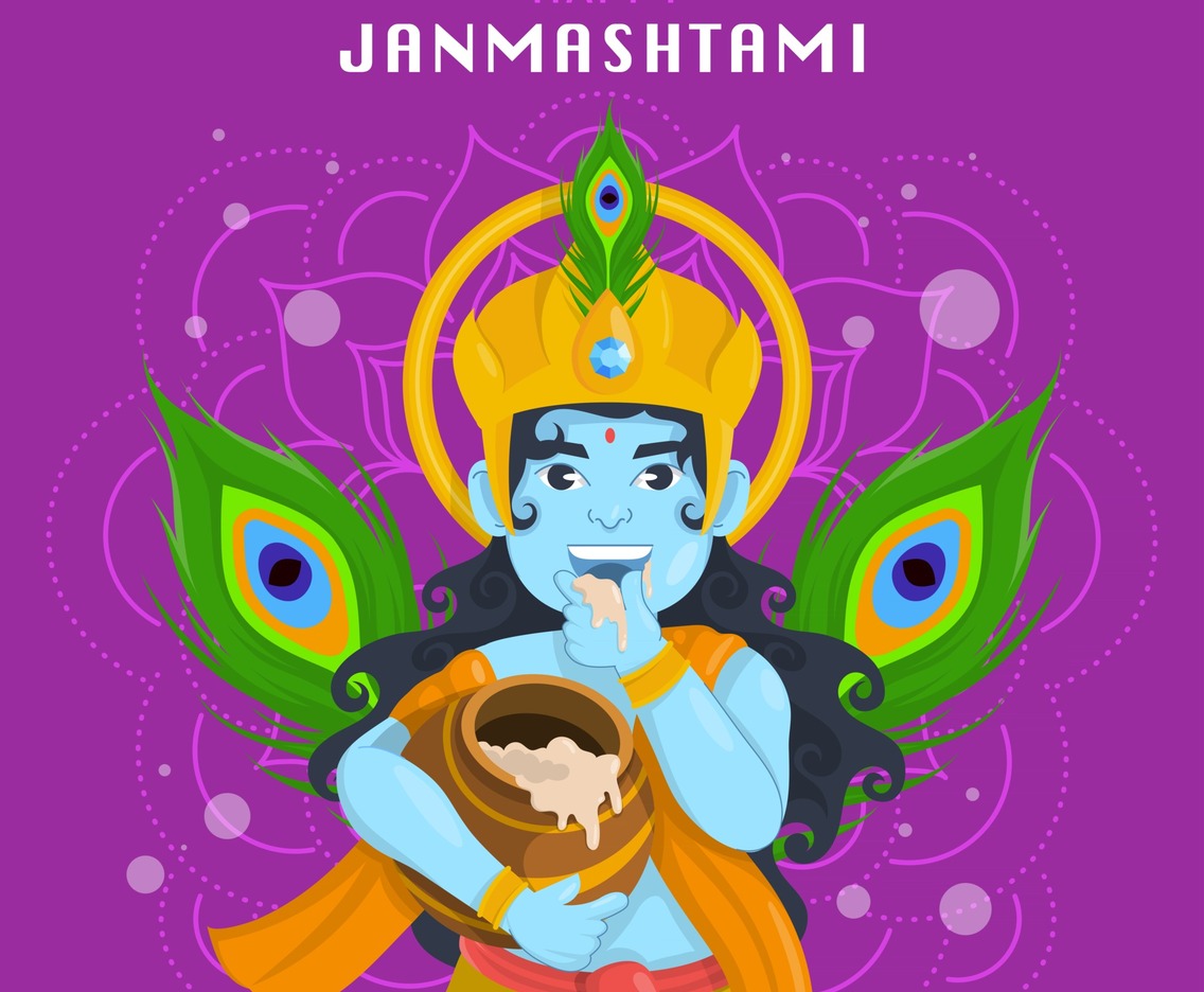 Celebration Janmashtami with Krishna Concept