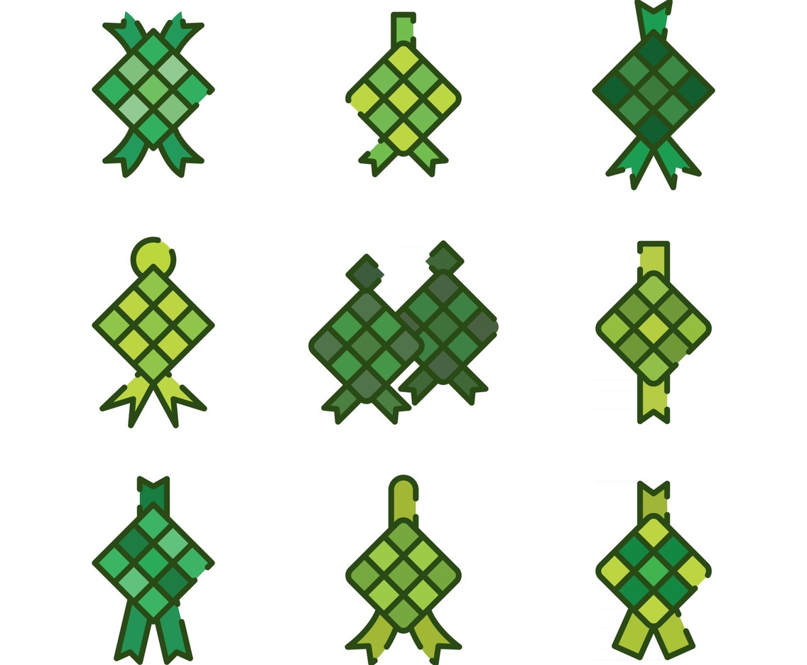 Green Ketupat For Eid Icons