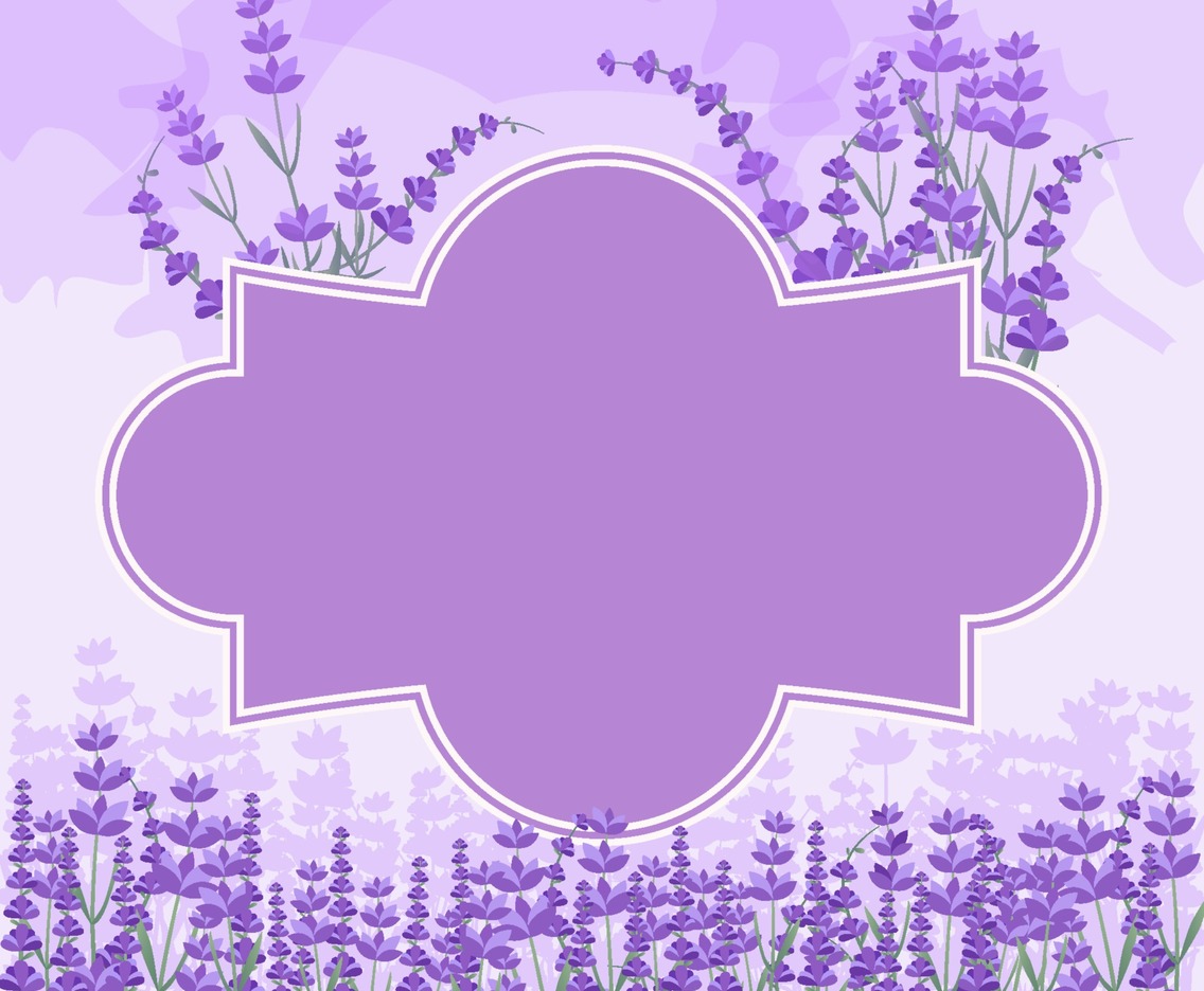Beautiful Lavender Garden Framed Background