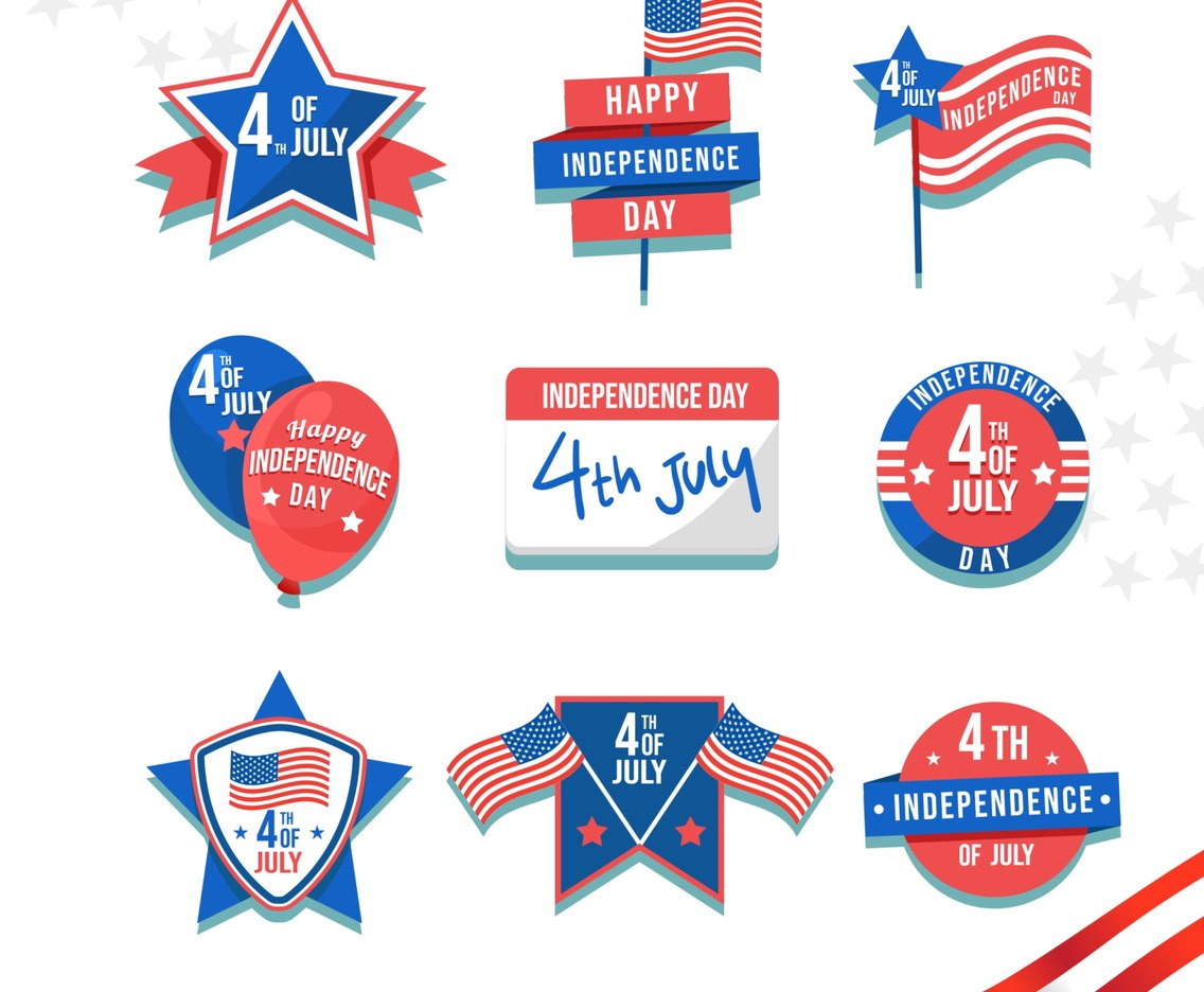 4 th of July Badge Set