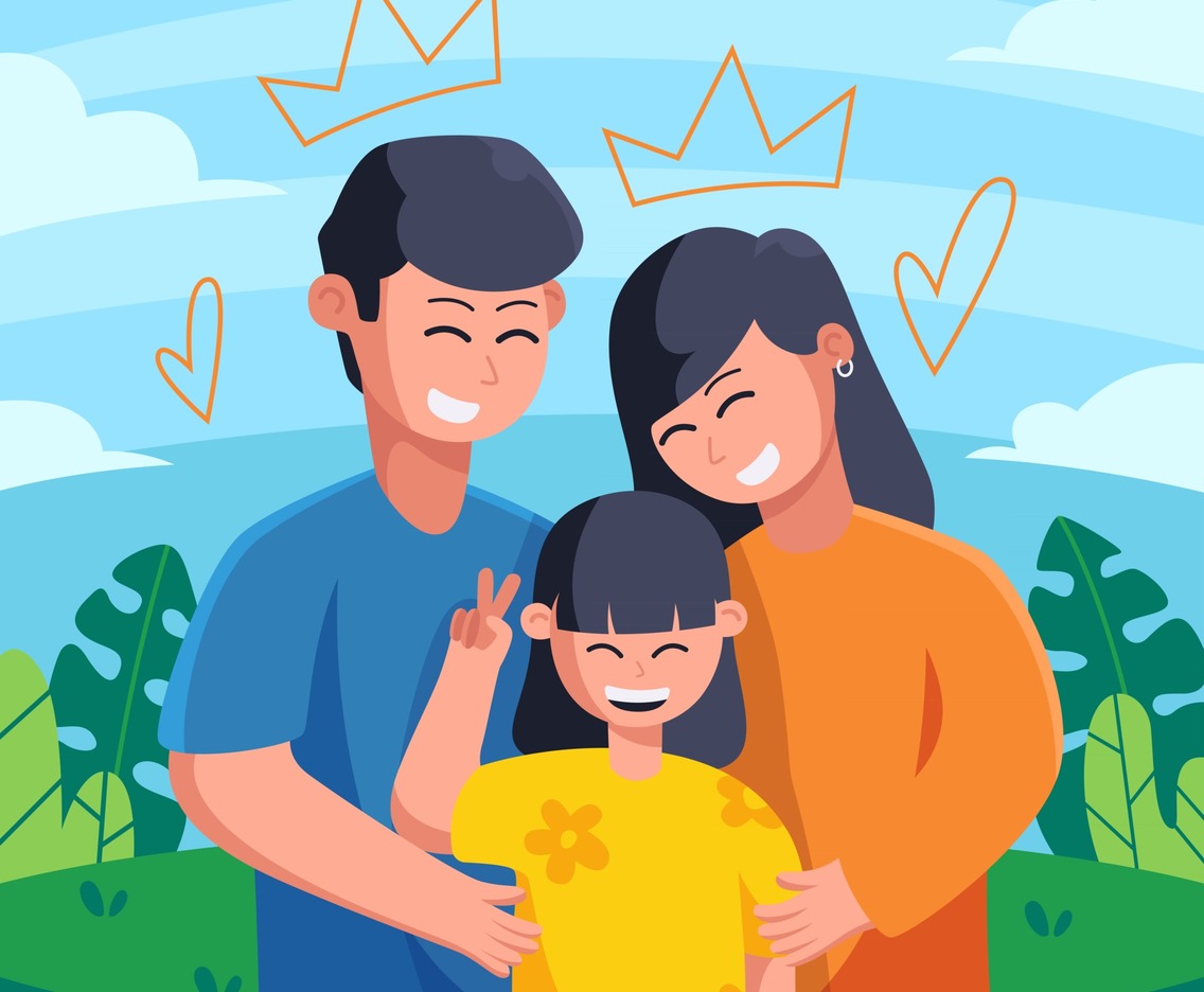 Happy Family Celebrating Parents Day