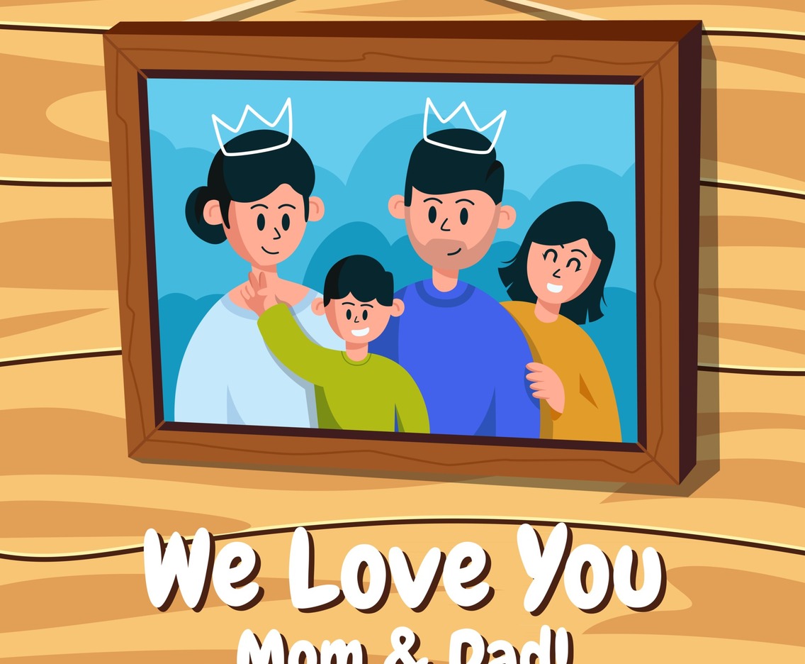 Happy Family in Picture Frame