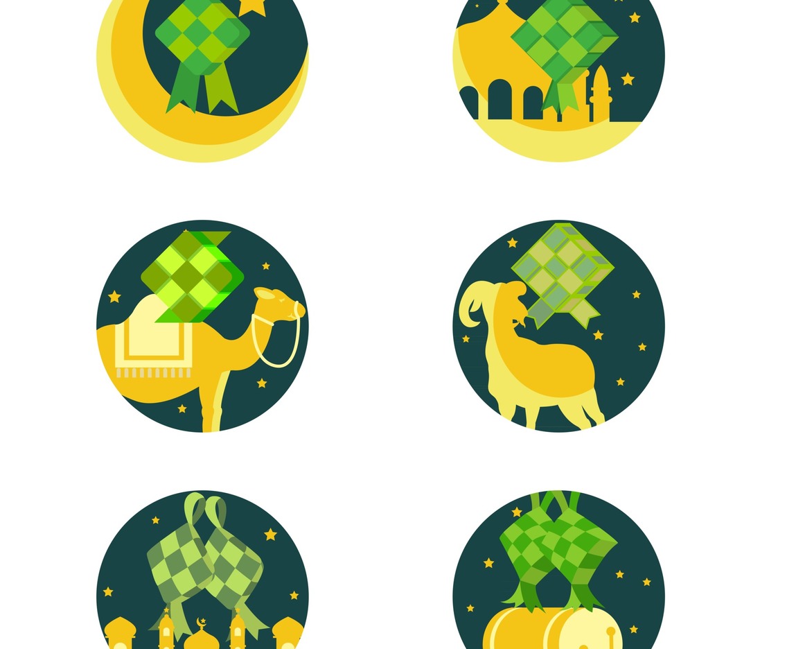 Various Ketupat icons for Ramadan