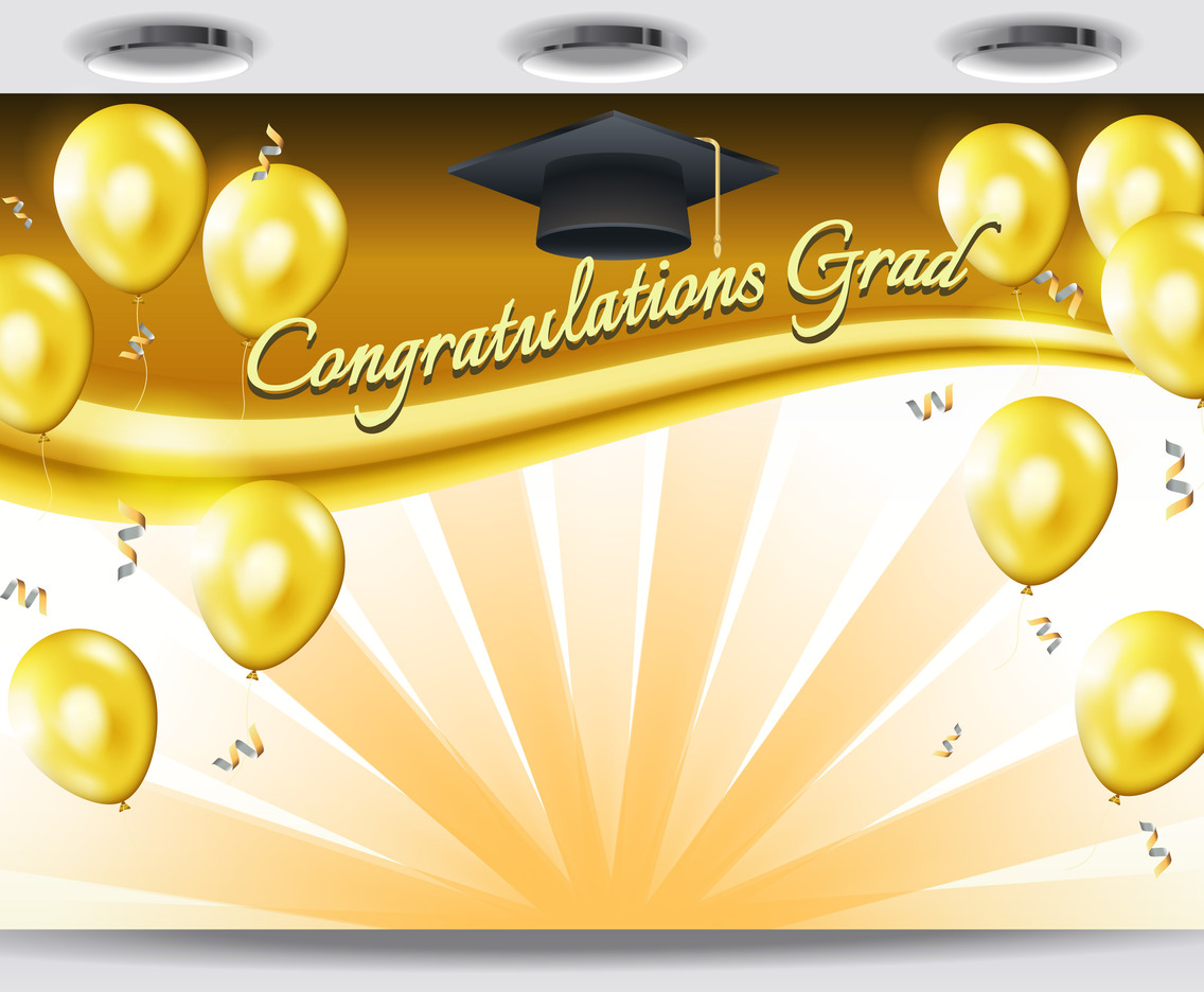Graduation Backdrop With Golden Balloons Vector Art Graphics Graduation Backdrop With Golden Balloons Vector Art Graphics