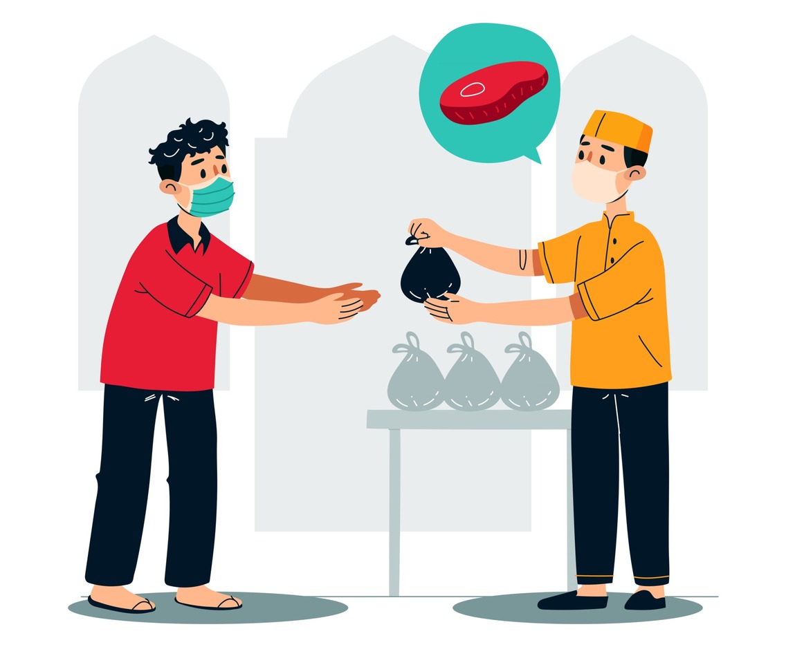 Man Giving Eid Adha Parcel