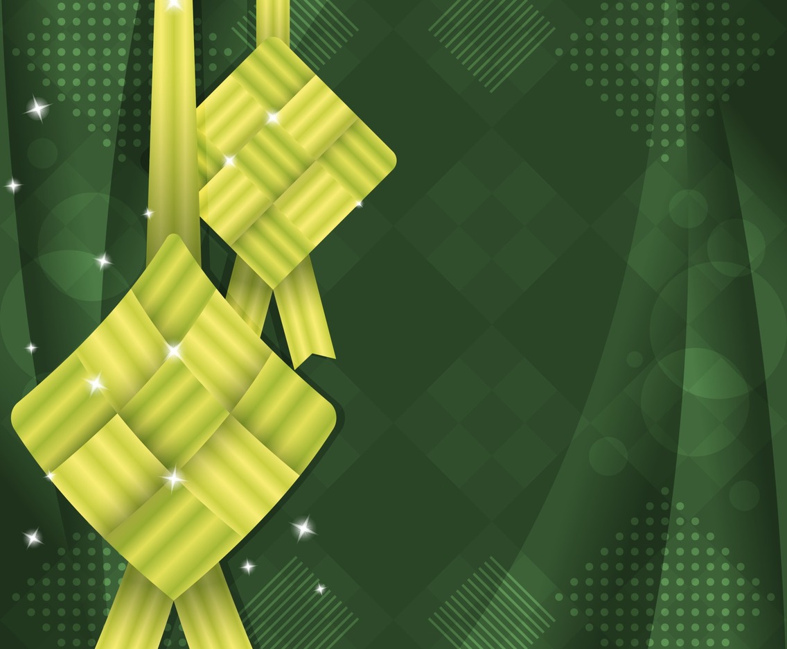 Gradient Green Ketupat Background
